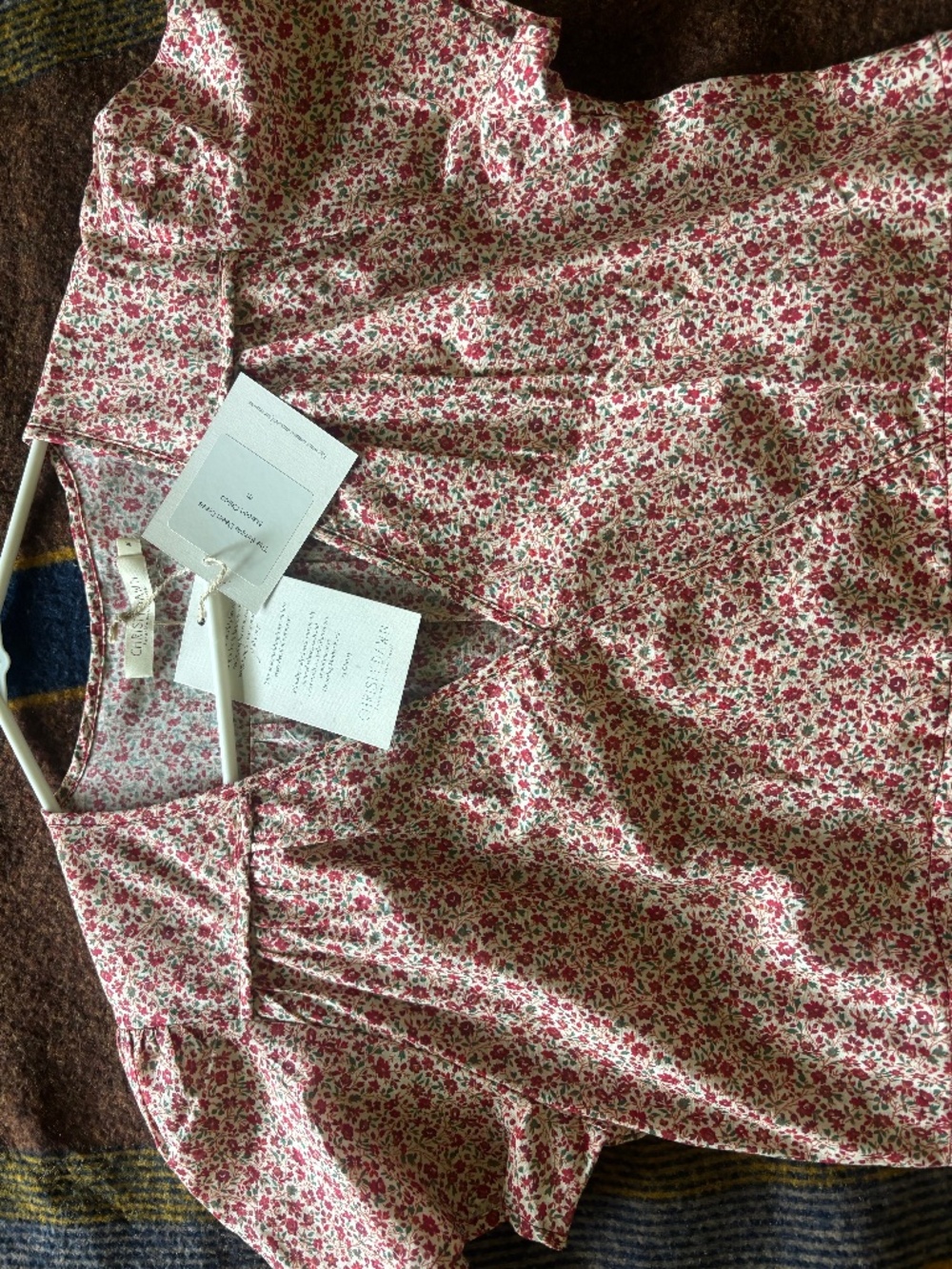 Dawn dress maroon calico